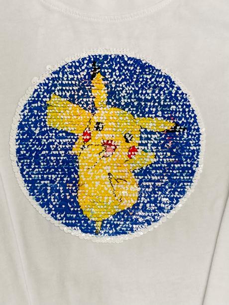 H&m pokémon glitrové tričko veľ. 110/116, h&m,116
