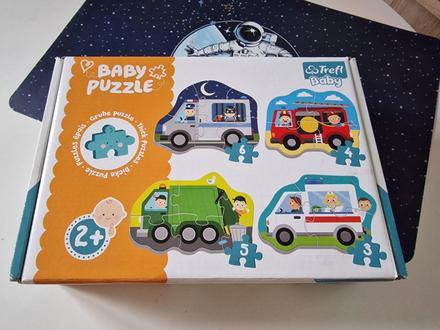 Puzzle baby dopravné prostriedky 4ks v krabici 27x, 