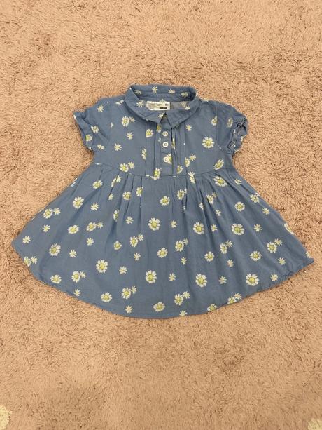 Kvetinkové modro biele šaty, 80