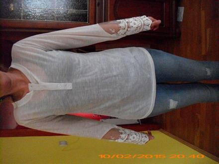 Damské tričko z čipkou., m