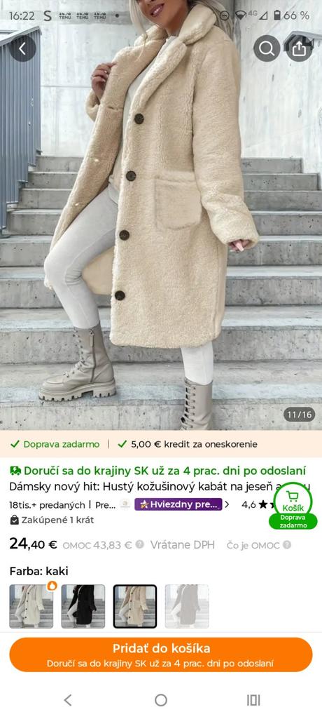 Damsky teply kabat l, l