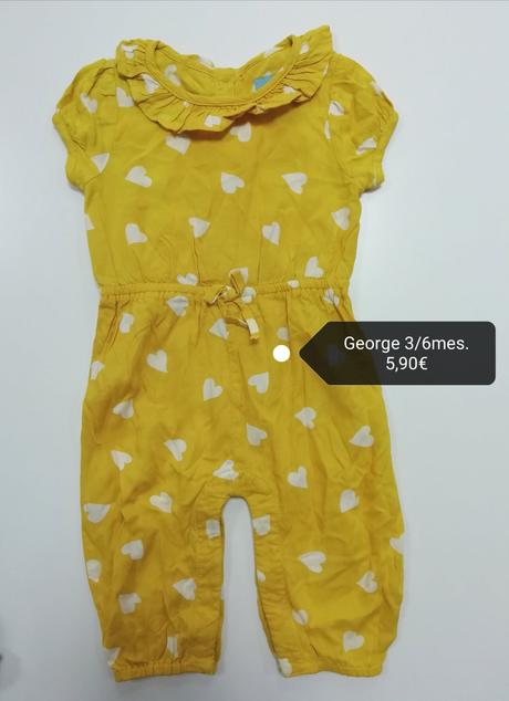 Srdiečkový žltý letný overal, george,68