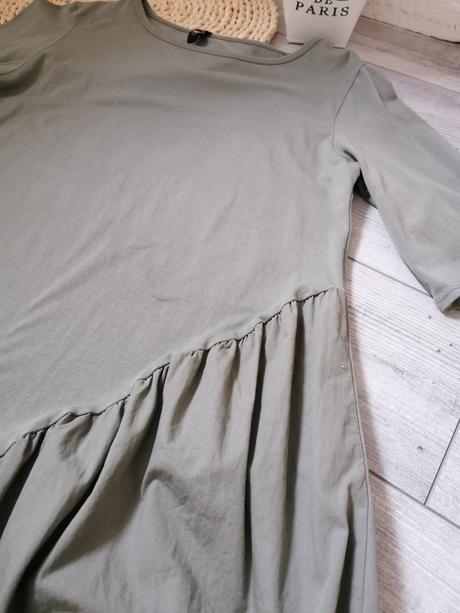 Saty olivové s volanom, m