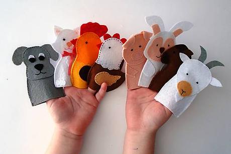 Bábky na prsty domáce zvieratá,