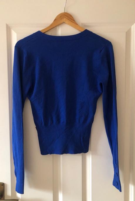 Kráľovsky modrý kardigán na gombíky, s/36, s