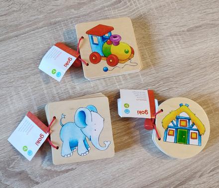 3ks drevené obrázkové knižky, 