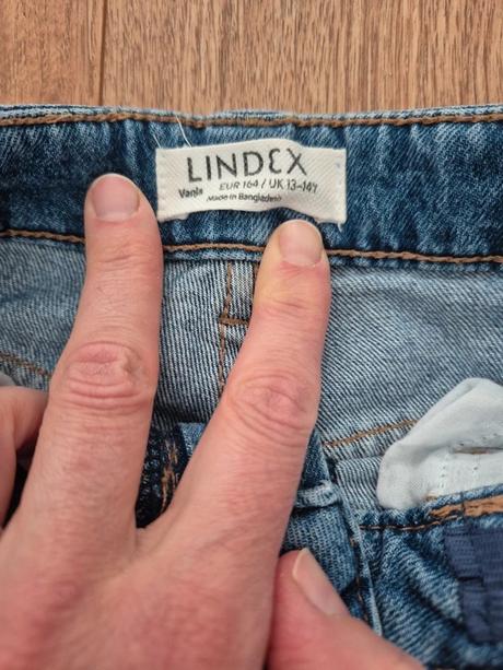 Len 2x oblečené rifle lindex 11-12r, lindex,152