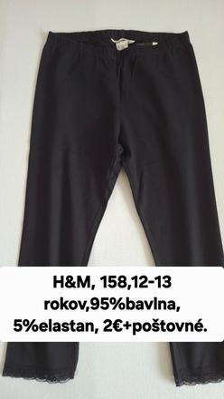 Dievčenské čierne legíny h&m., h&m,158