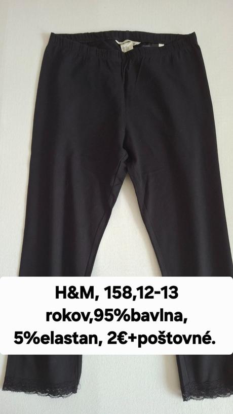 Dievčenské čierne legíny h&m., h&m,158