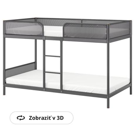 Poschodova postel ikea tuffing, šírka (cm): 90,dĺžka (cm): 200