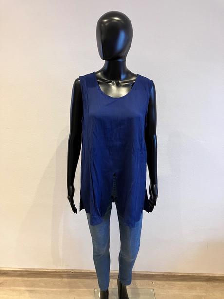 Tmavomodrá letná blúzka s rozparkom c&a (42), c&a,xl