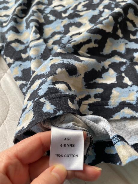 Maskáčové bavlnené tričko, blue base,104