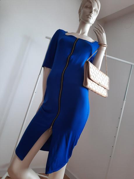 Úpletové šaty so zipsom, m