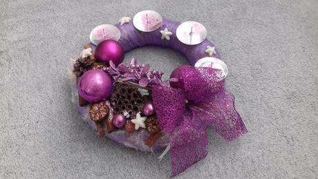 Vianocny adventny veniec - fialovy, 