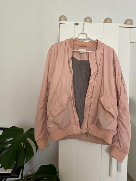 Bomber ružová bunda, h&m,36