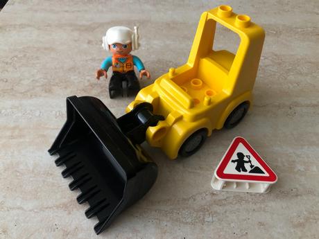 Lego duplo buldozér a robotník, top stav, 