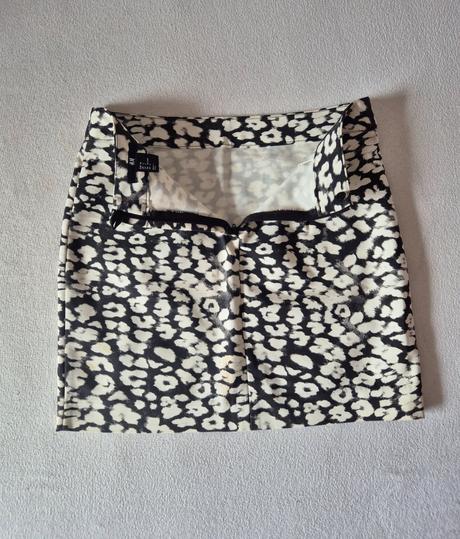 Sukňa s čierno-bielym leopardím vzorom, h&m,s
