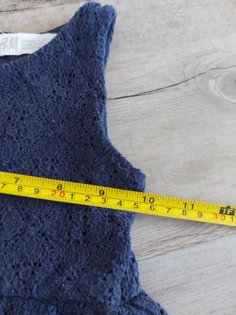 Tmavomodre čipkované šaty h&m, h&m,98