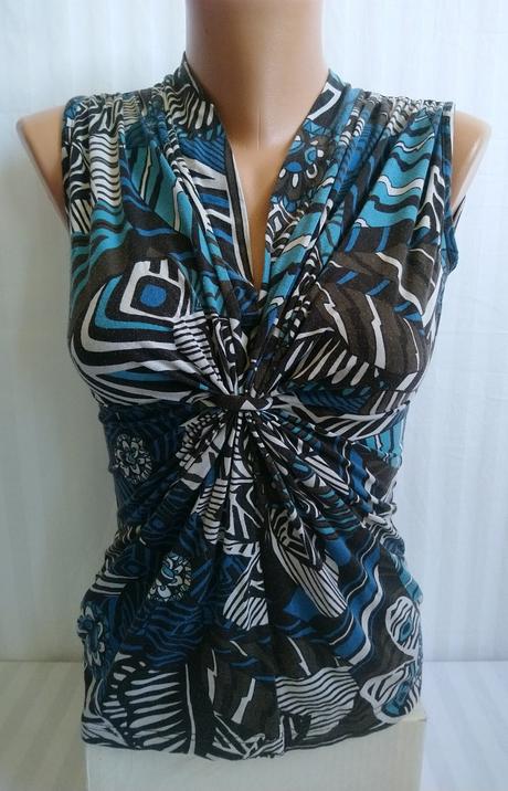 Dámsky elastický top s farebným vzorom, coveri, xs