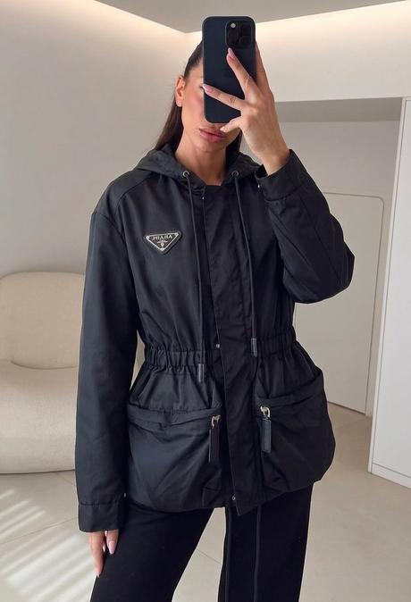 Original prada nylon hooded jacket, prada,36