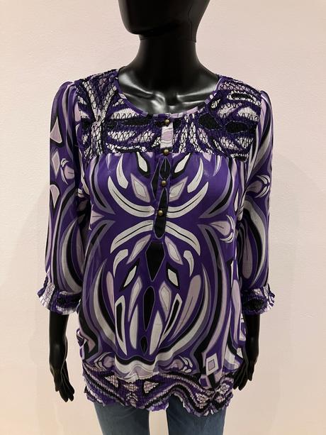 Dámska fialová vzorovaná blúzka s.oliver (m), s.oliver,m