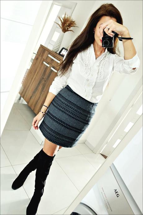 Zimná sukňa s obsahom vlny, new look,36