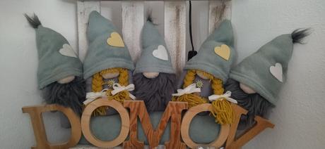 5 x škriatok s nápisom domov,