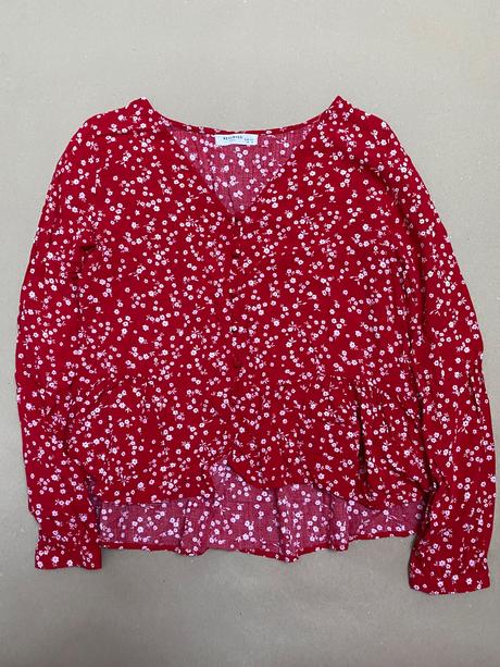 Červená blúzka s kvetinkami xs, reserved,xs