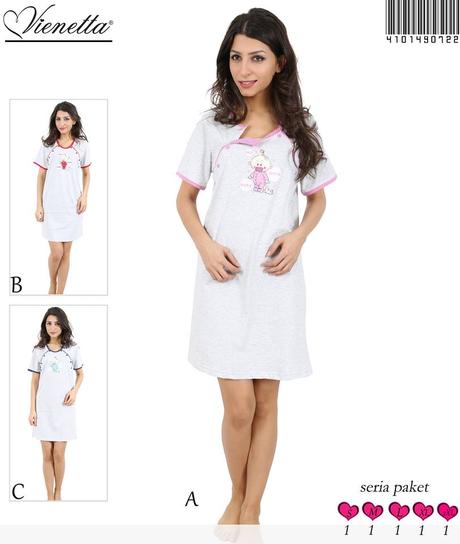 Materská nočná košeľa na kojenie bavlnená, vienetta secret,l - xxxl