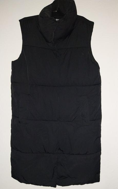 Dlhá čierna prešívaná vesta, amisu,m