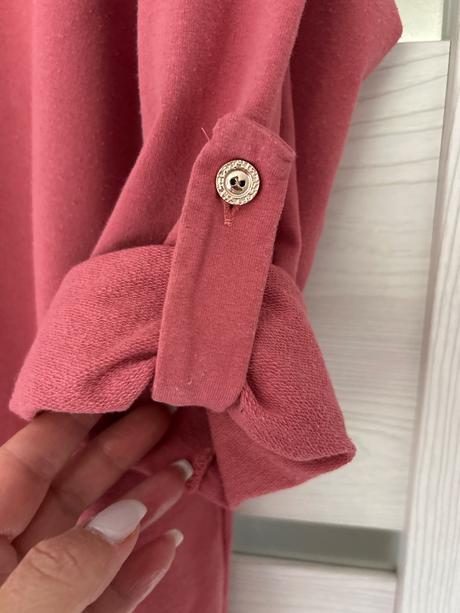 Predĺžené tričko s roll up rukávmi, xl