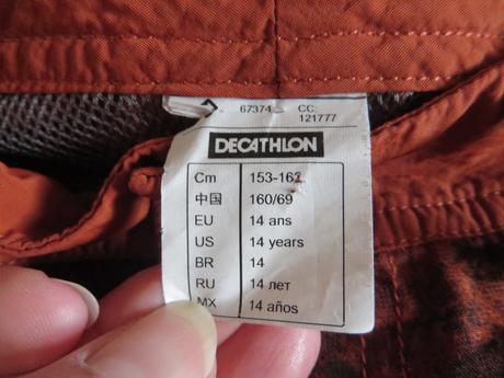 Turistické kraťasy - trojštvrťáky - veľ. 152/158, decathlon,152