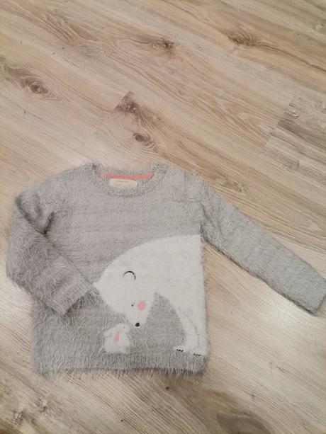 Dievčenský sivy sveter s medveďom, primark,92