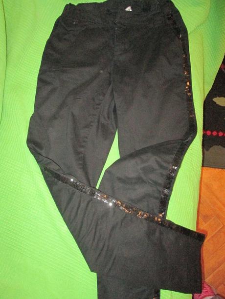 Pohodlne nohavice s flitrovymi lampasmi, next,164