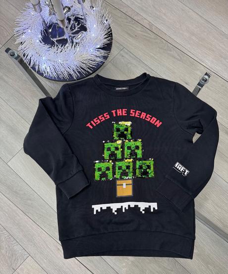 Mikina minecraft vianocna, h&m,134