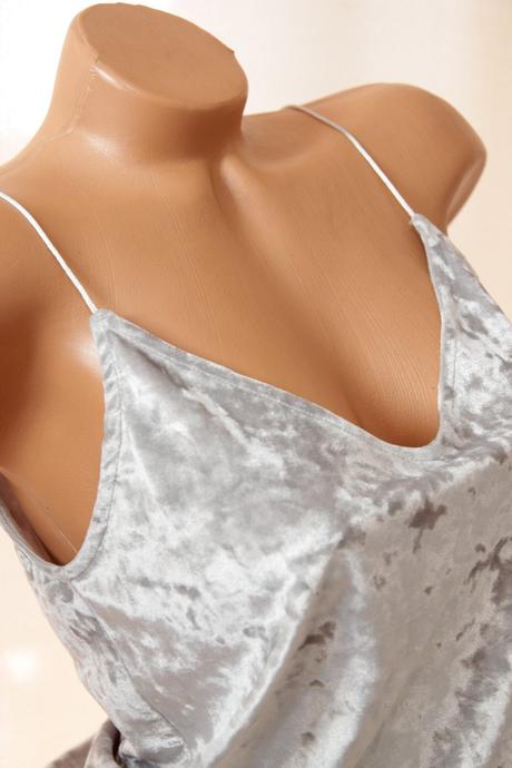 Strieborný zamatový top, m, m