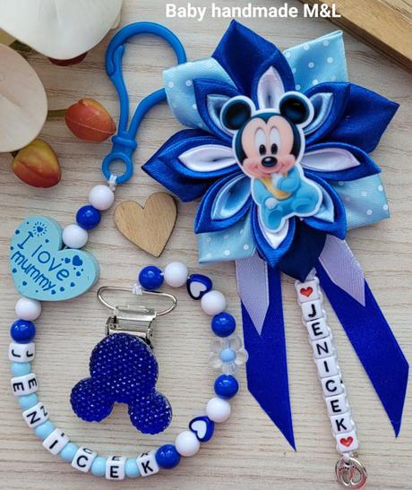 Šnúrka na cumlik a mašla na kočík disney,