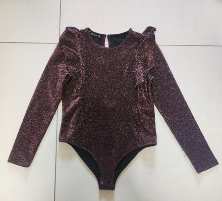 Dievčenské lesklé body s volánikmi, terranova,134