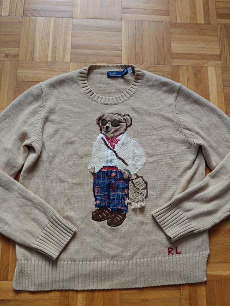 Ralph lauren bear originál luxusný sveter l, ralph lauren,l