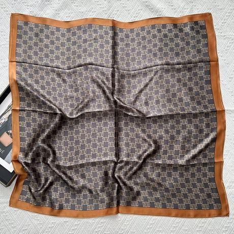 Hodvábna šatka hnedo oranžová 90 x 90, 92