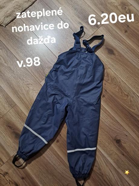 Zateplené nohavice do dažďa, 98