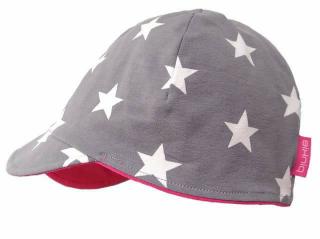 Pinkie čiapka so šiltom grey/pink stars, pinkie,62 - 128