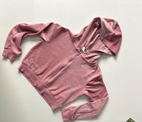 Skrátená zamatová mikina, h&m,134