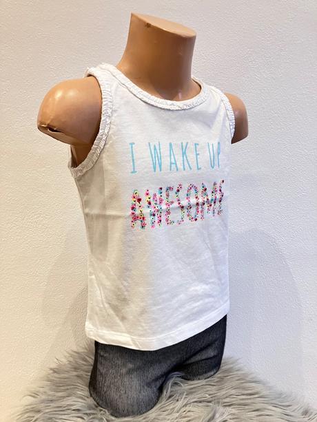 Dievčenské tielko s fodričkami a nápisom  (98-104), cubus,98 / 104