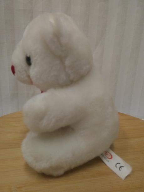 Plyšový biely medveď so srdiečkom, pms, 15 cm, 