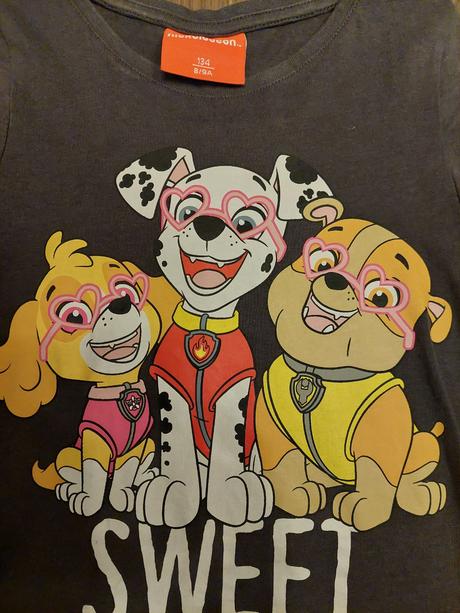 Tričko s motívom paw patrol - veľkosť 134, 134