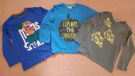 3x tričko dlhý rukáv velk. 110, 110