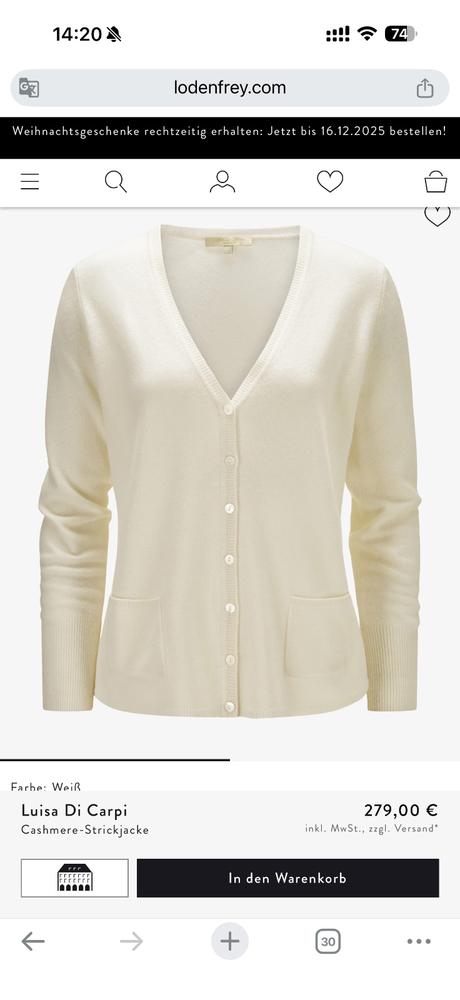 Kašmírový kardigan od luisy di carpi, m