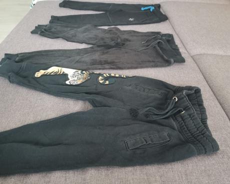 Čierne tepláky 104 3ks, h&m,104