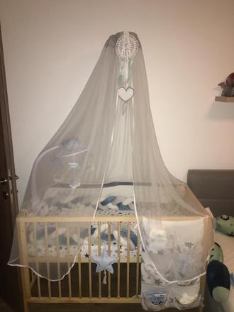 Predám postieľku s baldachýnom, šírka (cm): 50,dĺžka (cm): 100